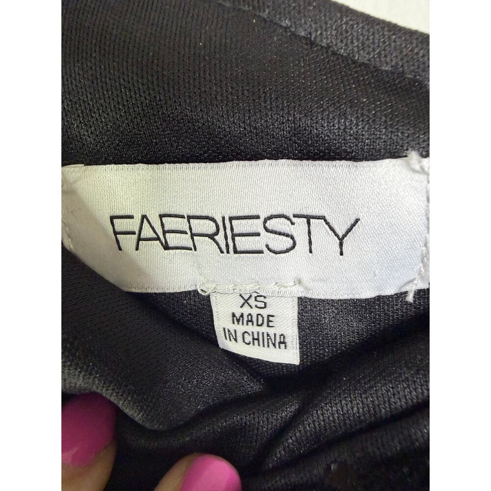 Faeriesty One Shoulder Long Sleeve Asymmetrical Hem Sequin Dress Black Size XS - Picture 3 of 9